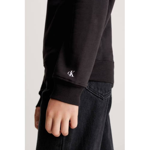 Calvin Klein hoodie Terry met logo zwart Sweater Jongens Katoen Capuchon 140