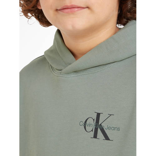 Calvin Klein hoodie met logo Sweater Groen Jongens Katoen Capuchon Logo 176