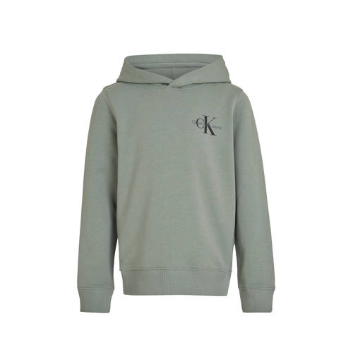 Calvin Klein hoodie met logo Sweater Groen Jongens Katoen Capuchon Logo