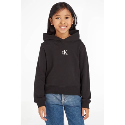 Calvin Klein hoodie met logo Sweater Zwart Meisjes Katoen Capuchon Logo 176