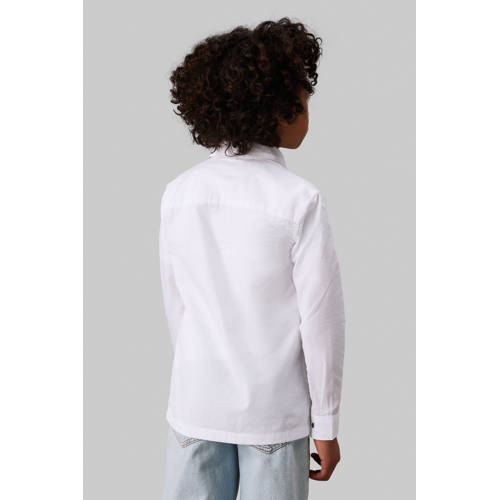 Calvin Klein overhemd wit Jongens Katoen Klassieke kraag Effen 176