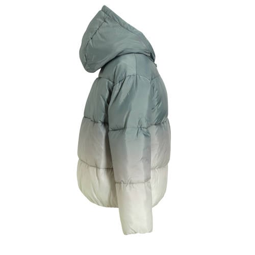 Calvin Klein tie-dye gewatteerde winterjas groen offwhite Meisjes Polyester Capuchon 152