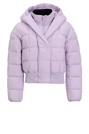 gewatteerde winterjas lila
