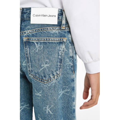 Calvin Klein straight fit jeans MR RELAXED met logo laser blue Blauw Meisjes Katoen 140