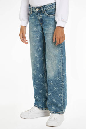 straight leg jeans MR RELAXED met logo laser blue