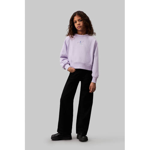 Calvin Klein sweater met logo lila Paars Logo 164