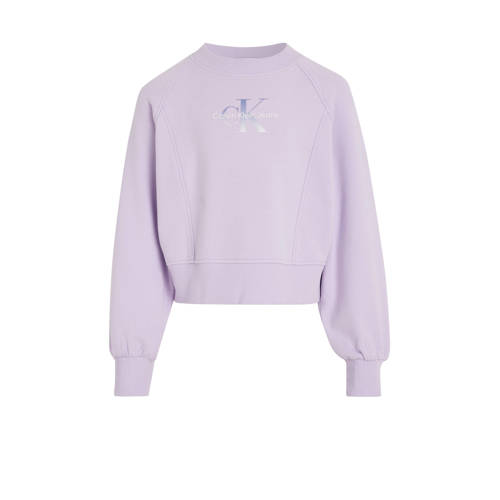 Calvin Klein sweater met logo lila Paars Logo