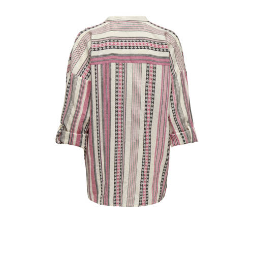 ONLY MATERNITY zwangerschapsblouse OLMLOUISE met all over print roze ecru Dames Katoen V-hals L