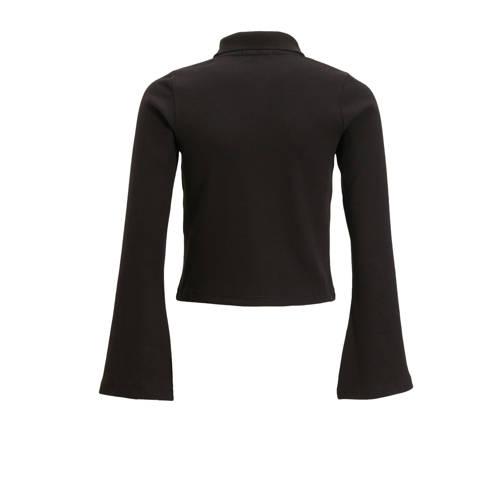 Calvin Klein polo RIB SLIM zwart Meisjes Stretchkatoen Polokraag Effen 164