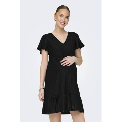 ONLY MATERNITY zwangerschapsjurk OLMSANDRA zwart Dames Polyester V-hals