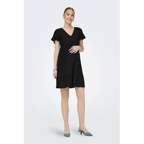 ONLY MATERNITY zwangerschapsjurk OLMSANDRA zwart Dames Polyester V-hals XXL