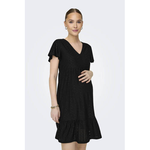 ONLY MATERNITY zwangerschapsjurk OLMSANDRA zwart Dames Polyester V-hals XXL