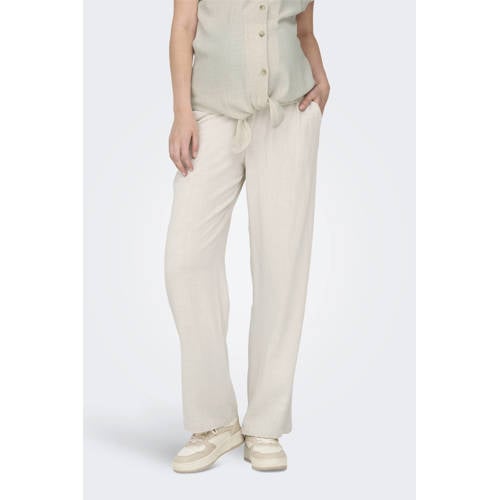 ONLY MATERNITY straight fit broek OLMSIESTA ecru Dames Viscose Effen M-32