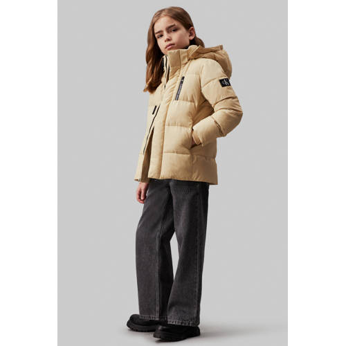 Calvin Klein gewatteerde winterjas Groen Jongens Polyester Capuchon Effen 176