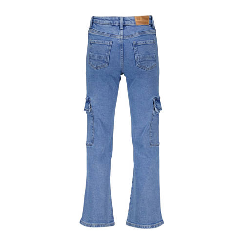 America Today cargobroek medium blue denim Blauw Meisjes Stretchdenim Effen 146 152