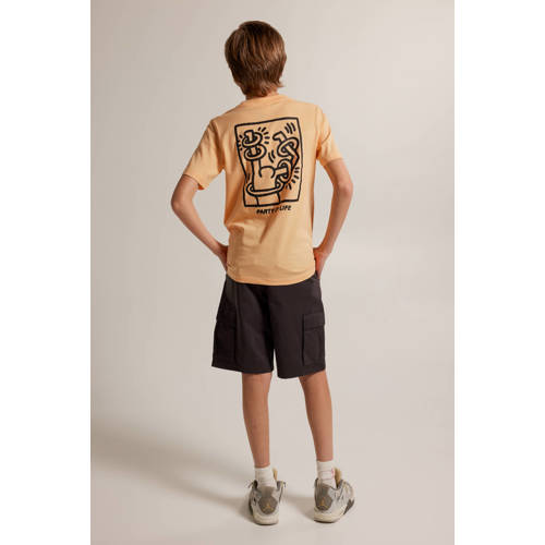 America Today T-shirt met backprint perzik oranje Jongens Katoen Ronde hals 146 152