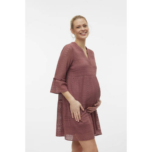 VERO MODA MATERNITY zwangerschapsjurk VMMHONEY oudroze Dames Katoen Ronde hals XXL