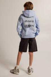 thumbnail: America Today hoodie met backprint babyblauw