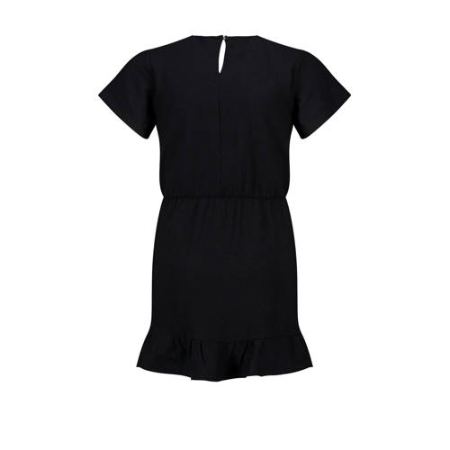 America Today jurk zwart Meisjes Polyester V-hals Effen 134 140