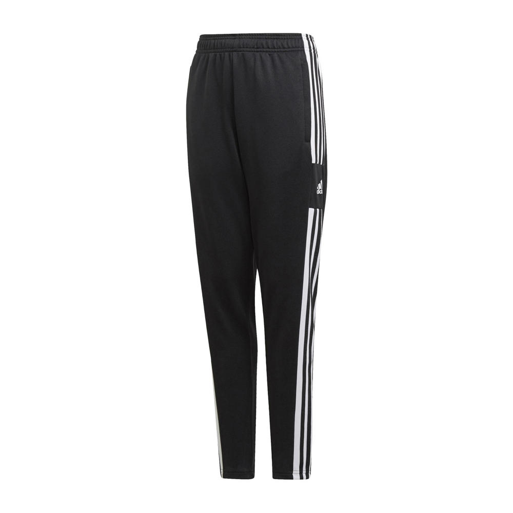 Zwarte jongens en meisjes adidas Performance Junior trainingsbroek Squadra 21 van polyester met elastische tailleband met koord