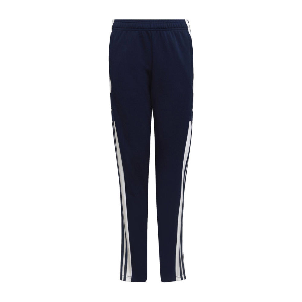Donkerblauw en witte jongens en meisjes adidas Performance Junior trainingsbroek Squadra 21 van polyester met elastische tailleband met koord