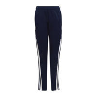 thumbnail: Donkerblauw en witte jongens en meisjes adidas Performance Junior trainingsbroek Squadra 21 van polyester met elastische tailleband met koord