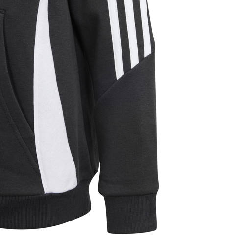 Adidas Performance sporthoodie Tiro24 zwart wit Sportsweater Jongens Meisjes BCI katoen Capuchon 152