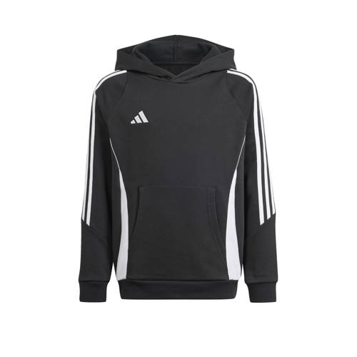 adidas Performance sporthoodie Tiro24 zwart/wit Sportsweater Jongens/Meisjes BCI katoen Capuchon