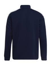thumbnail: Donkerblauw en witte jongens en meisjes adidas Performance Junior sportpully Squadra 21 van polyester met lange mouwen en opstaande kraag