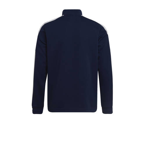 Adidas Performance Junior sportpully Squadra 21 donkerblauw wit Sportsweater Jongens Meisjes Polyester Opstaande kraag 128