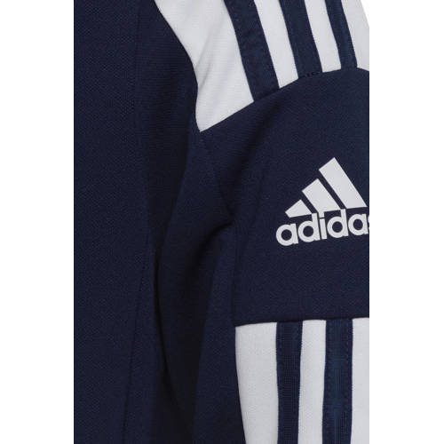 Adidas Performance Junior sportpully Squadra 21 donkerblauw wit Sportsweater Jongens Meisjes Polyester Opstaande kraag 128