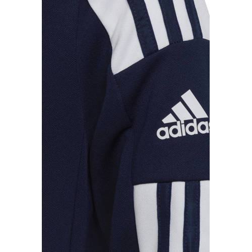 Adidas Performance sportpully donkerblauw wit Sportsweater Jongens Meisjes Gerecycled polyester Opstaande kraag 128
