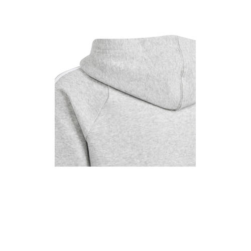Adidas Performance Junior sporthoodie Tiro24 lichtgrijs wit Sportsweater Jongens Meisjes Katoen Capuchon 140