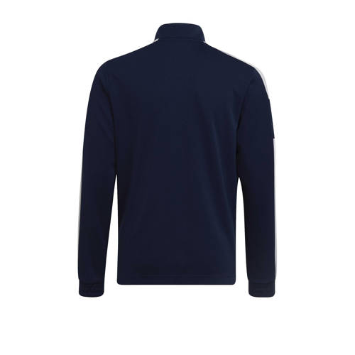 Adidas Performance Junior sportvest Squadra 21 donkerblauw wit Jongens Meisjes Polyester Opstaande kraag 116
