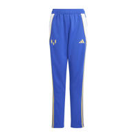 thumbnail: Blauw en witte jongens en meisjes adidas Performance Junior sportbroek Messi van polyester met regular fit, elastische tailleband met koord en meerkleurige print