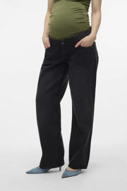thumbnail:  dames VERO MODA MATERNITY zwangerschaps wide leg jeans black van denim met regular waist, knoopsluiting en effen
