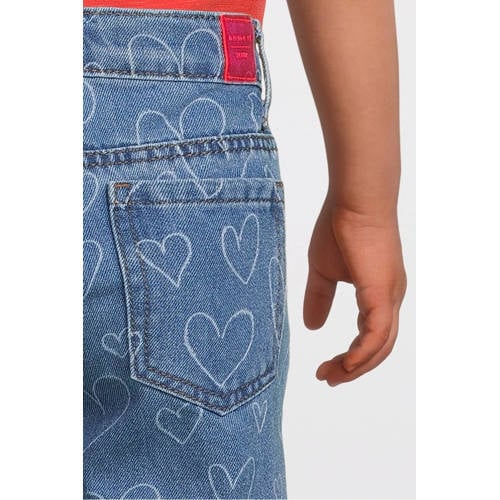 name it MINI mom jeans NMFBELLA met hartjes dark blue denim Blauw Hartjes 80