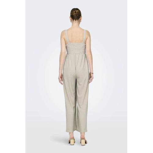 ONLY MATERNITY zwangerschapsjumpsuit OLMELISE beige Dames Polyester Vierkante hals L