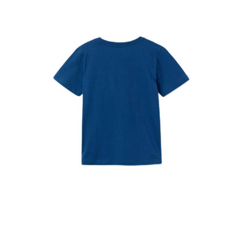 name it KIDS T-shirt NKMTAVIK met printopdruk hardblauw Jongens Katoen Ronde hals 122 128