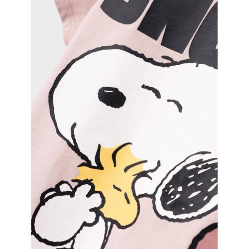 name it KIDS T-shirt NKFNANNI SNOOPY met printopdruk zacht oudroze Meisjes Katoen Ronde hals 134 140