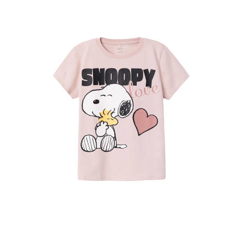 NAME IT KIDS T-shirt NKFNANNI SNOOPY met printopdruk zacht oudroze Meisjes Katoen Ronde hals - 104