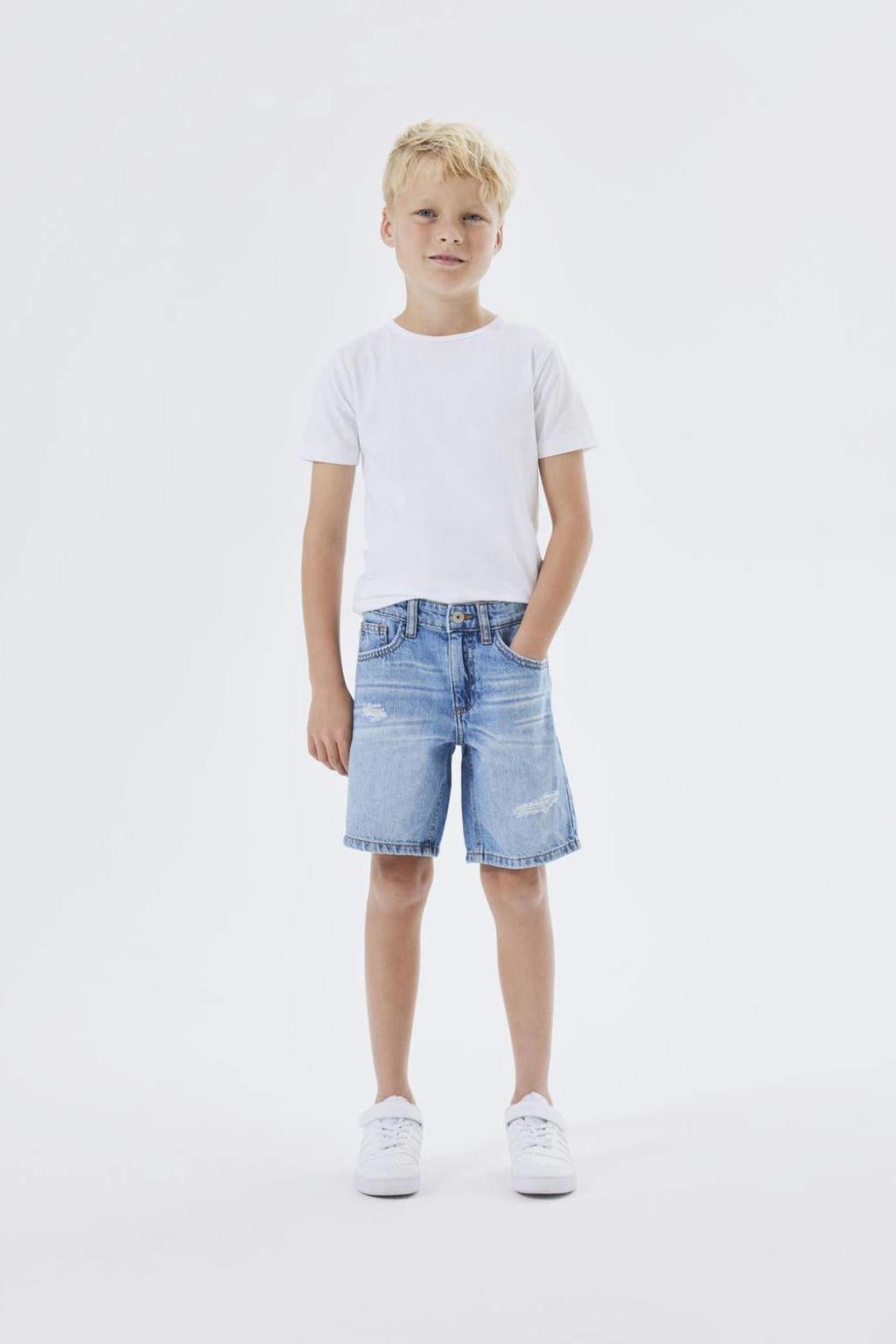 NAME IT KIDS loose fit denim short NKMSILAS medium blue denim
