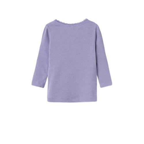 name it MINI ribgebreide longsleeve NMFKAB lichtpaars Meisjes Stretchkatoen Ronde hals 104