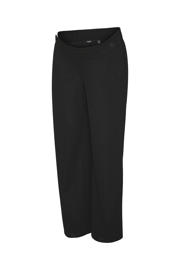 thumbnail: Zwarte dames VERO MODA MATERNITY broek van polyester met wijde pijpen, regular waist, elastische tailleband en effen