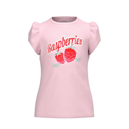 name it KIDS T-shirt NKFVIBEKE (set van 2) Roze Meisjes Katoen Ronde hals 146 152