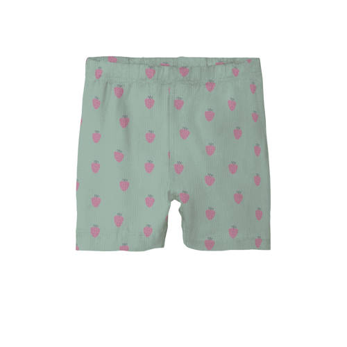 name it BABY T-shirt + korte broek + zonnehoed NBFVUBIE roze groen Shirt + broek Meisjes Katoen Ronde hals 86