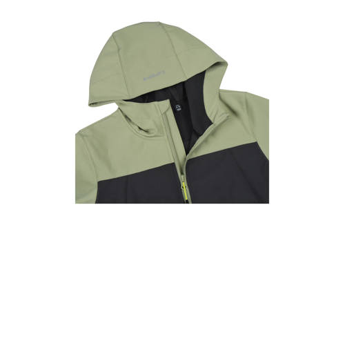 Icepeak softshelljas Konan jr lichtgroen zwart Jongens Polyester Capuchon 176