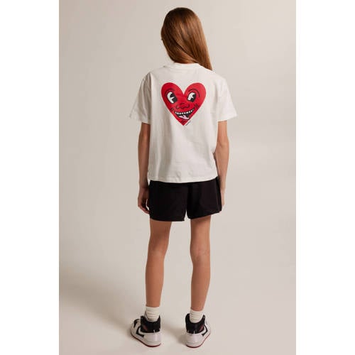 America Today T-shirt met backprint Wit Meisjes Katoen Ronde hals Backprint 158 164