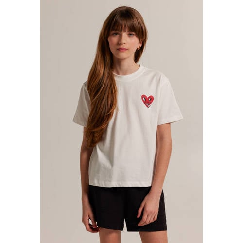 America Today T-shirt met backprint Wit Meisjes Katoen Ronde hals Backprint 158 164