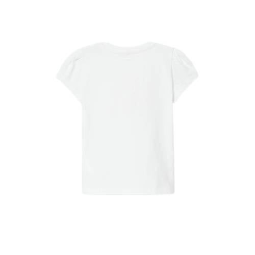 Name it MINI T-shirt NMFPJUNGLE met printopdruk wit Meisjes Katoen Ronde hals 122 128